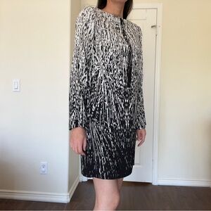 New✨Nicole Miller silk mini black and white fall holidays party dress